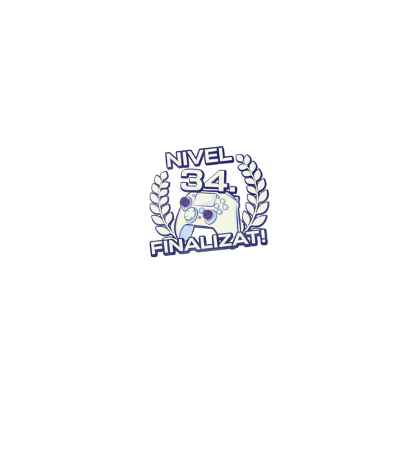 Nivel 34 finalizat! model negru pe tricou