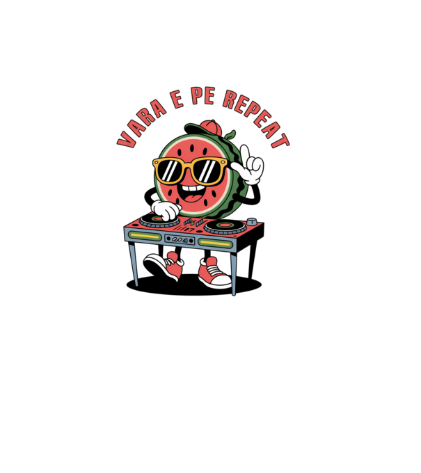 Vara e pe repeat model alb pe tricou