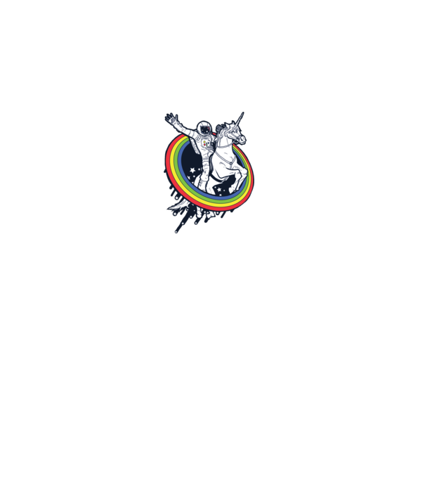 Unicorn Spaceman model gri pe tricou