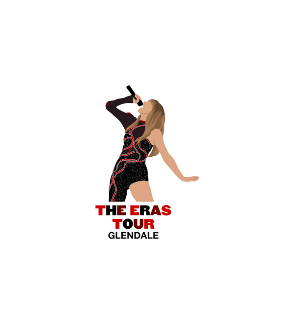 Taylor Swift The Eras Tour Glendale model alb pe tricou