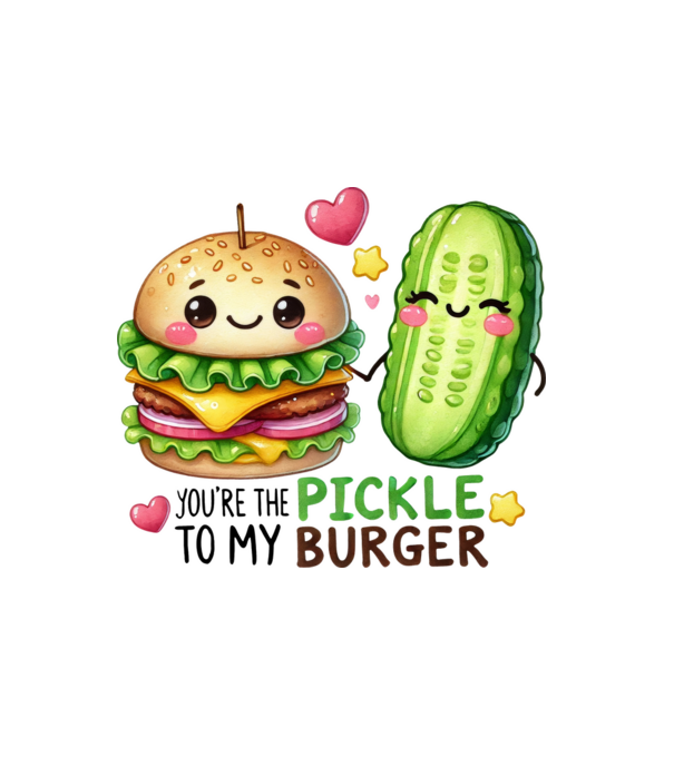 Pickle to my Burger model alb pe tricou