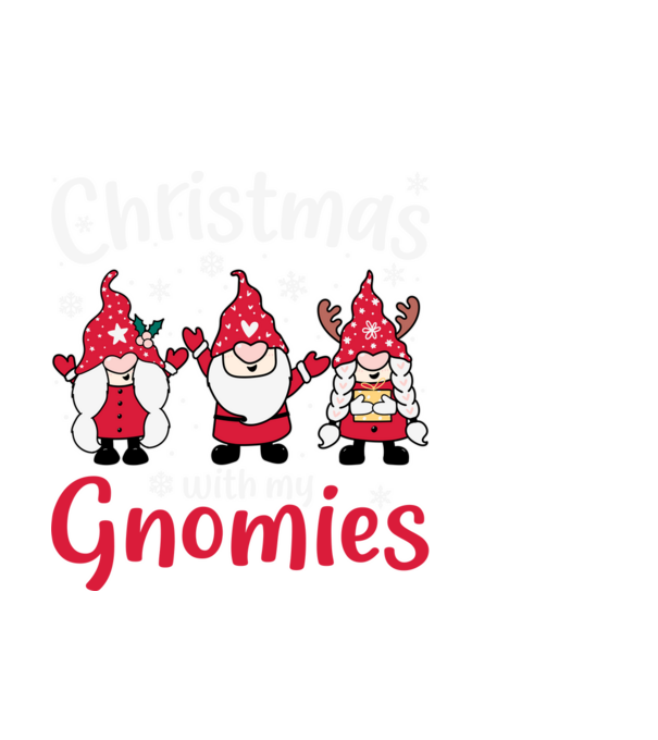 Christmas with my gnomies model negru pe tricou
