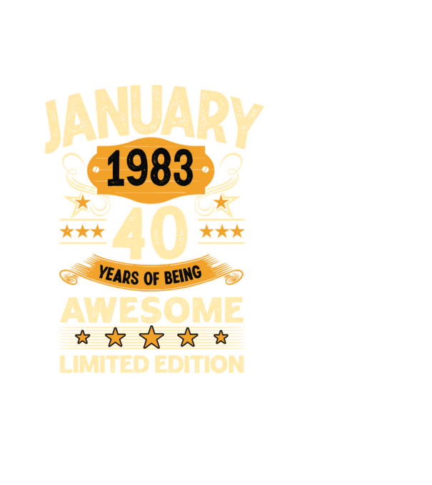 January 1983 40 years of being limited edition model negru pe tricou