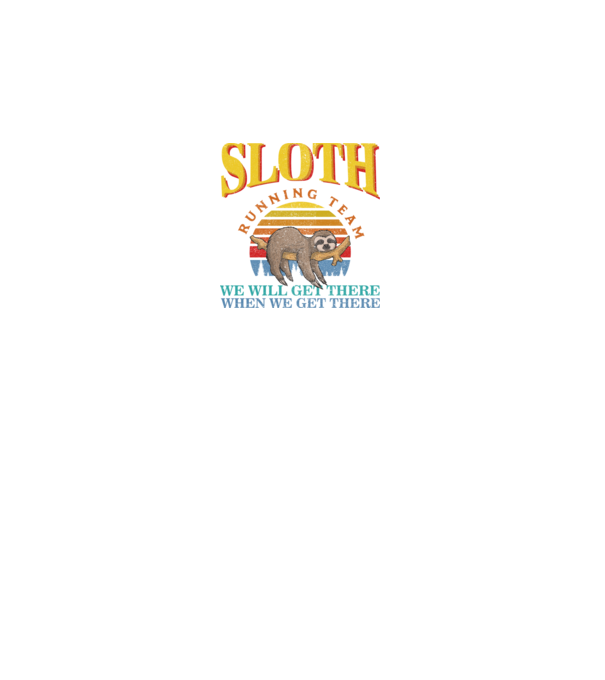 sloth running team retro model negru pe tricou