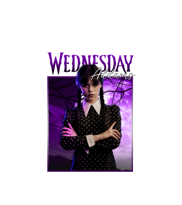 Wednesday Addams model alb pe tricou