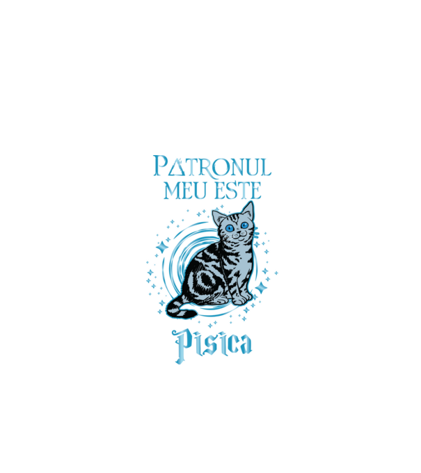 Patronul meu este PISICA model negru pe tricou