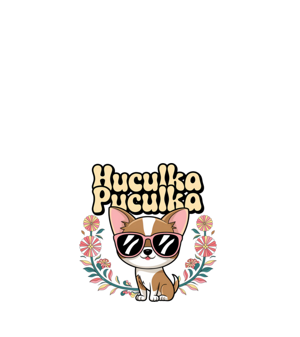 Huculka Puculka câine 1 model alb pe tricou