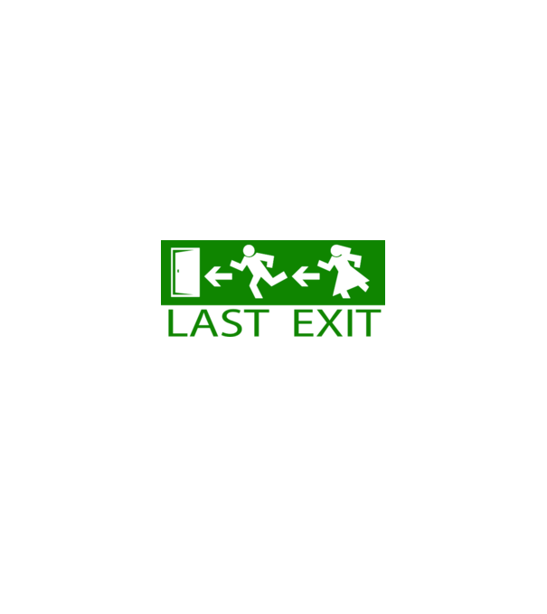 Last Exit model alb pe tricou