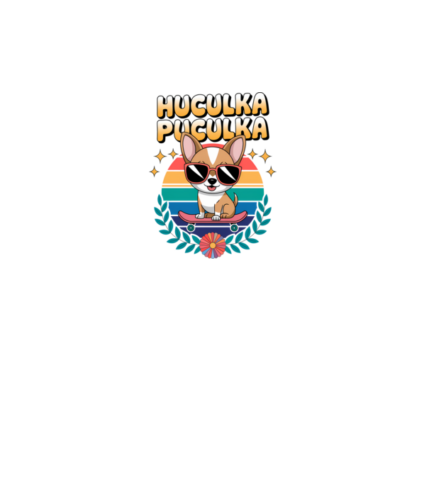 Huculka Puculka Câine 2 model alb pe tricou