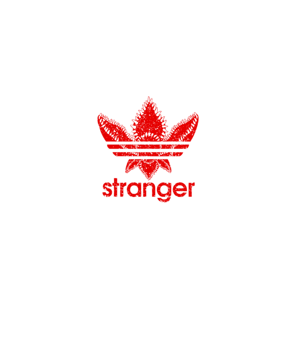 stranger logo red model negru pe tricou