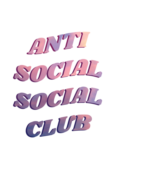 Anti social social club pink model negru pe tricou