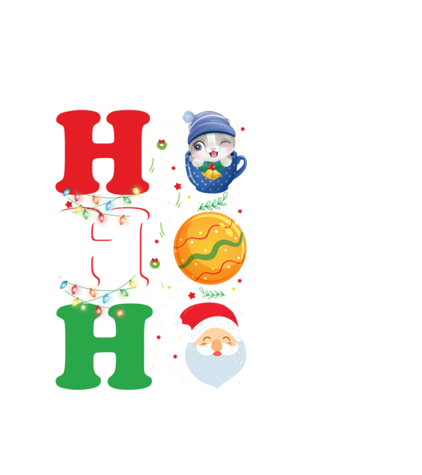 Ho-ho-ho christmas model alb pe tricou