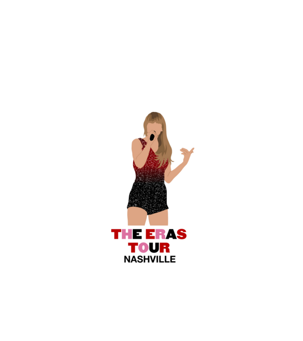 Taylor Swift The Eras Tour Nashville model alb pe tricou