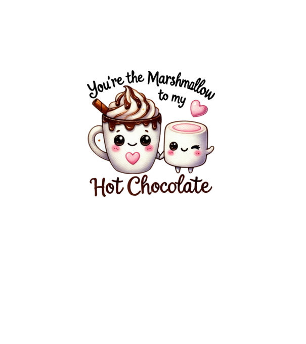 Marshmallow to my Hot Chocolate model alb pe tricou