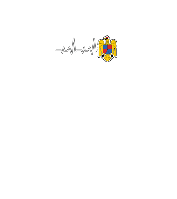 ROMANIA heartbeat model negru pe tricou