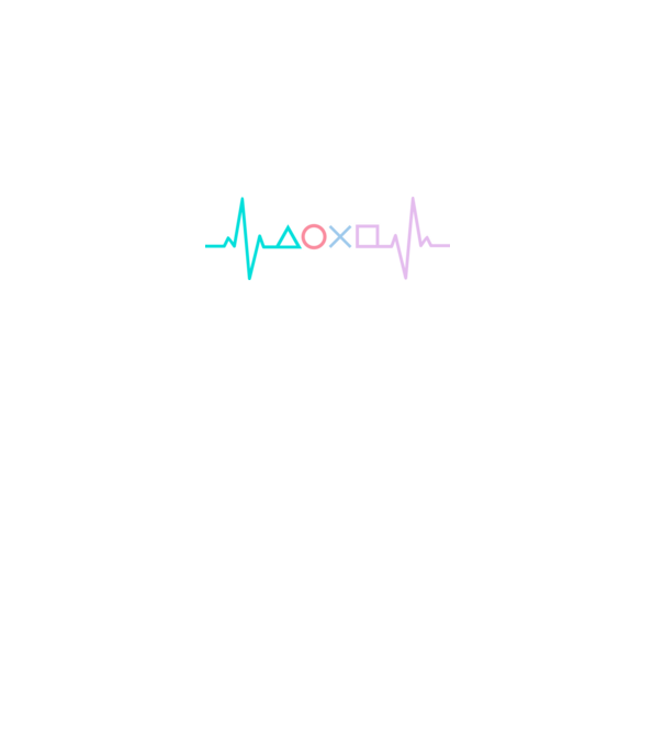 Playstation Symbols EKG model negru pe tricou
