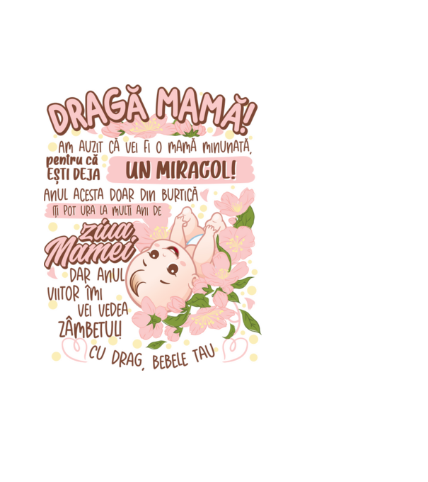 Cu drag, bebele tău model negru pe tricou