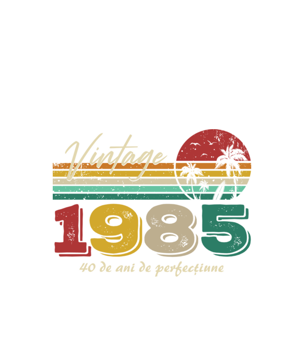 VINTAGE 1985 model negru pe tricou