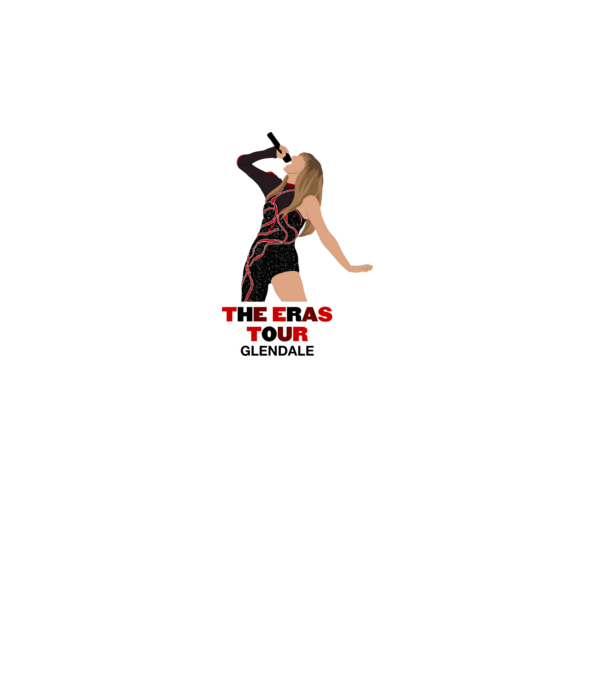 Taylor Swift The Eras Tour Glendale model alb pe tricou