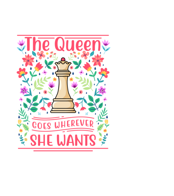 the queen goes wherever she wants model albastru deschis pe tricou