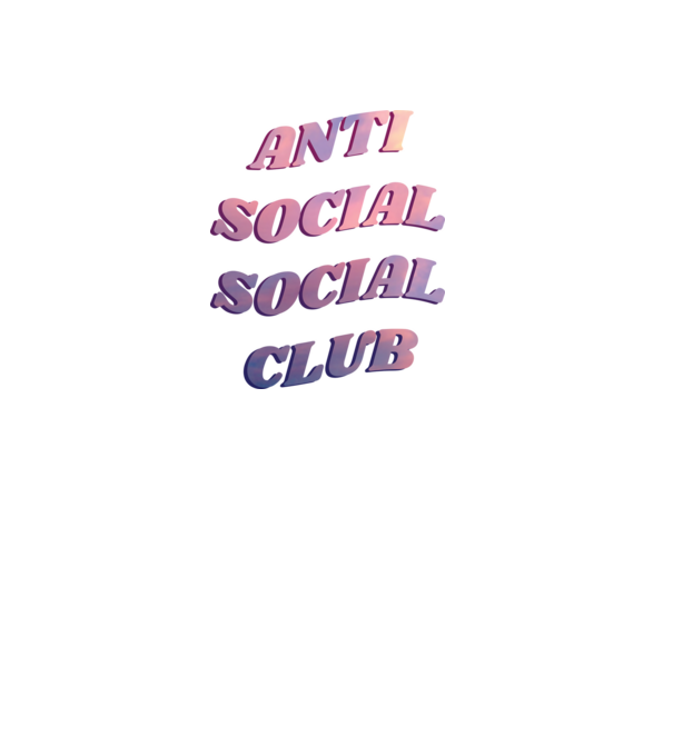 Anti social social club pink model negru pe tricou