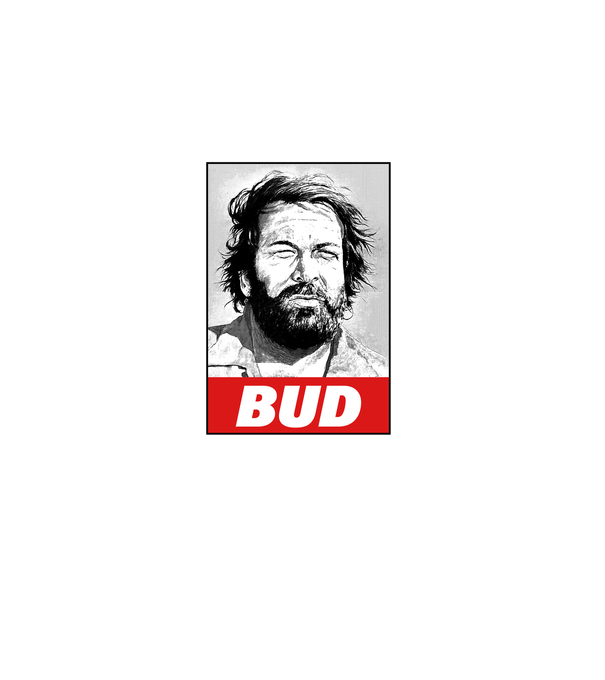 Bud Spencer halftone model gri pe tricou