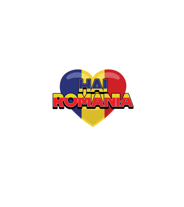 Romania heart model negru pe tricou