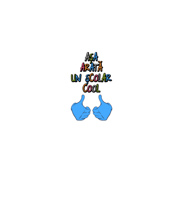 așa arată un școlar cool model alb pe tricou