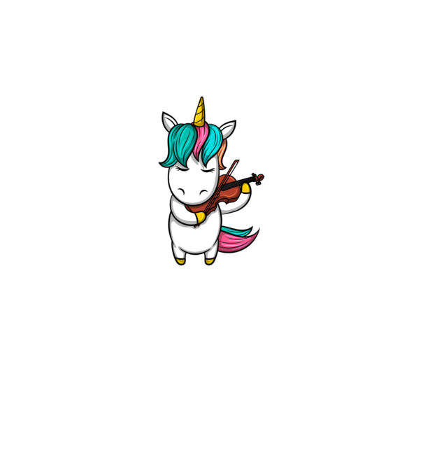 Unicorn Violin model alb pe tricou