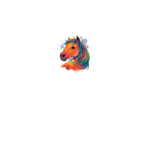 Colorful Horse model alb pe tricou