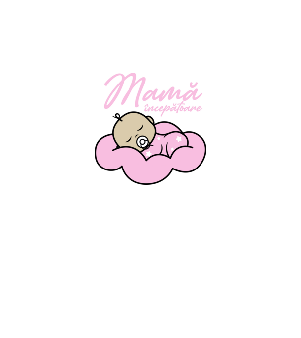 Mamă începătoare model alb pe tricou