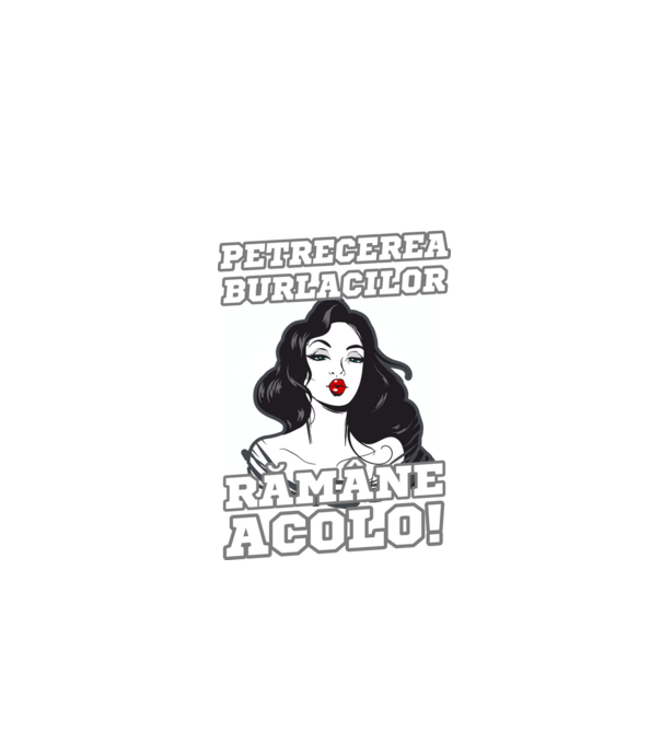 Ceea ce se întâmplă la petrecerea burlacilor rămâne acolo model negru pe tricou