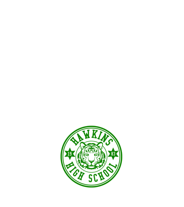 hawkins high school model negru pe tricou