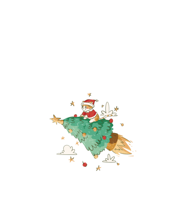 Christmas cat model negru pe tricou