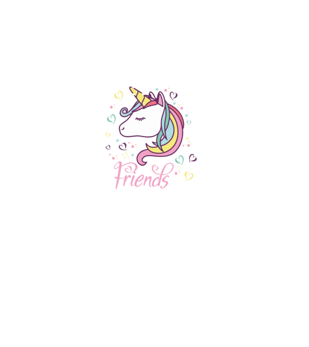 Unicorn Friend model negru pe tricou