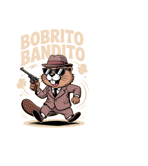 Bobrito Bandito model negru pe tricou