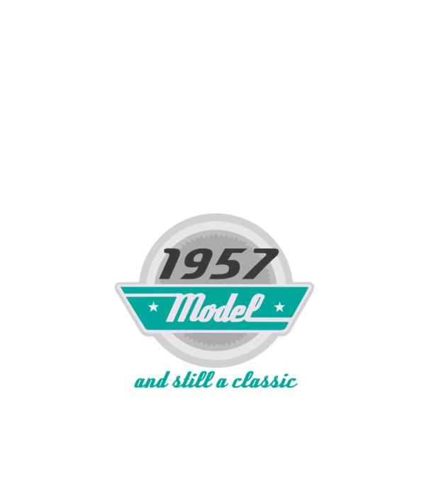 Model and still a classic - 1957 model albastru închis pe tricou