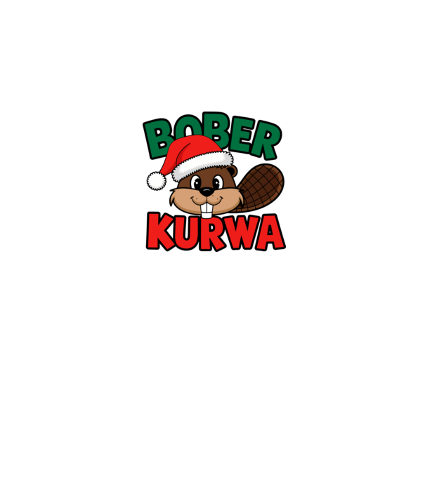 Bober kurwa xmas model alb pe tricou