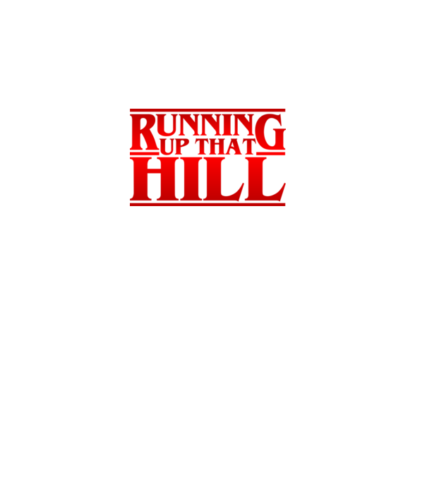 running up that hill model negru pe tricou
