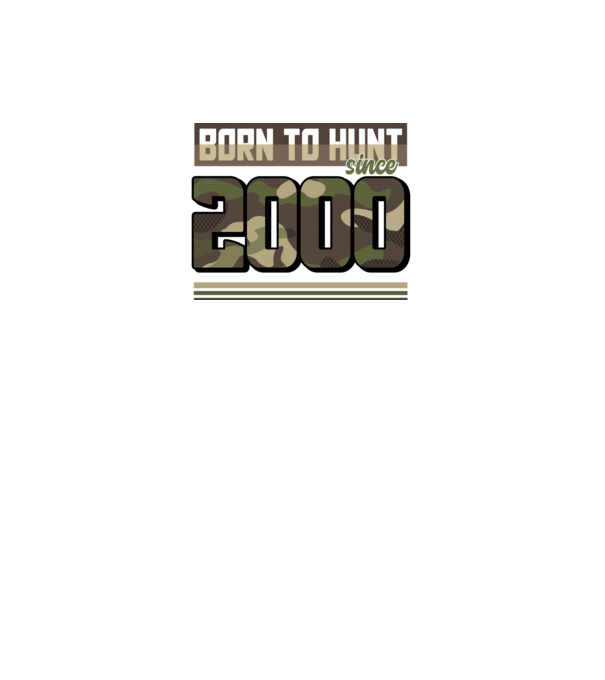 Born to hunt since 2000 model negru pe tricou