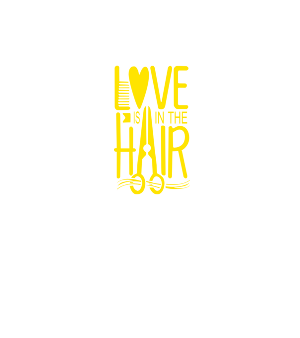 Love is in the hair model negru pe tricou