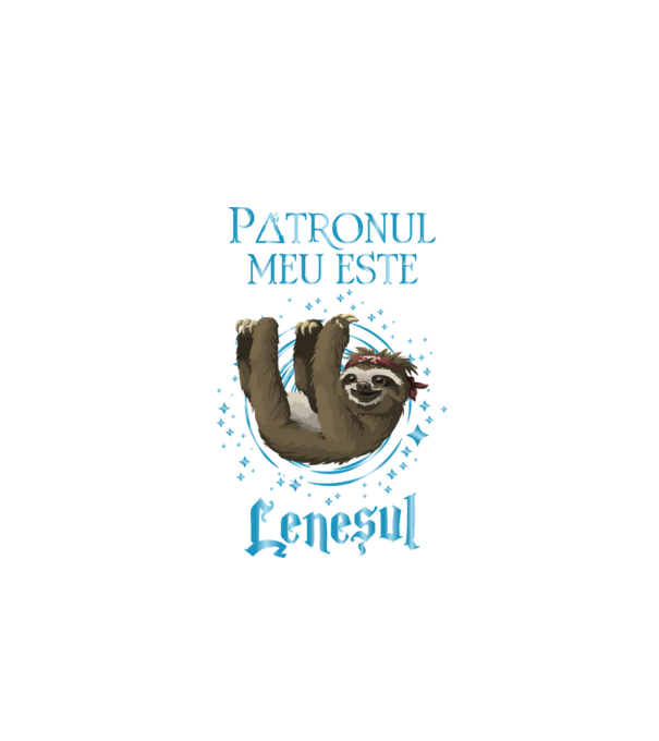 Patronul meu este LENEȘUL model negru pe tricou