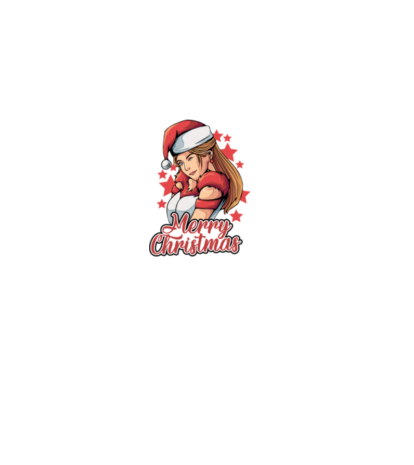 Merry christmas santa girl model negru pe tricou