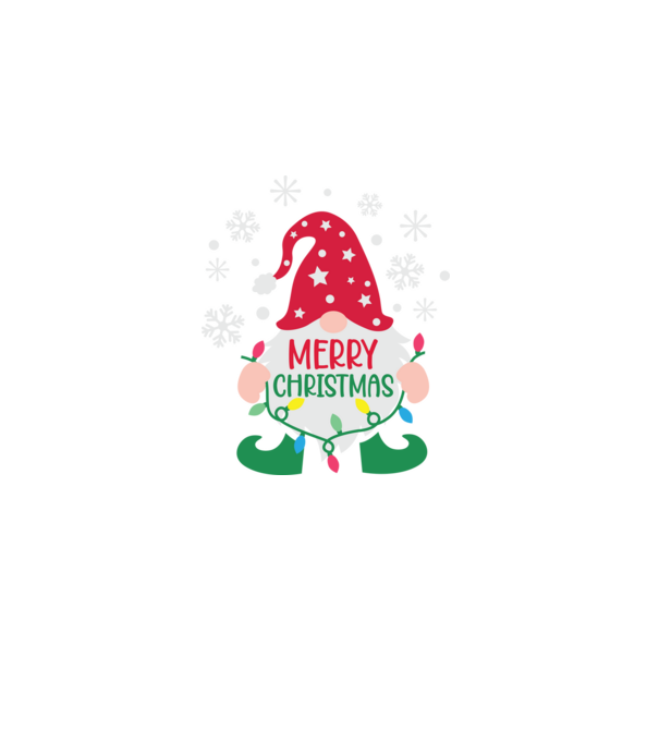Merry christmas gnome model negru pe tricou