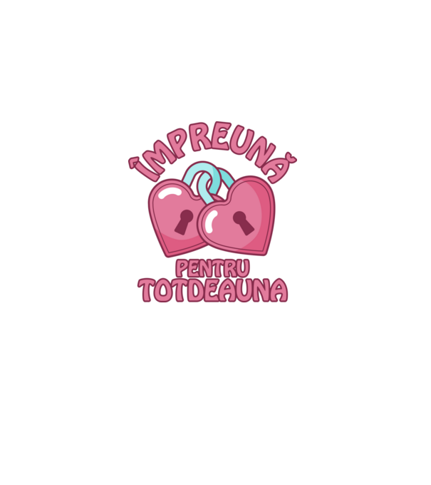 mpreună pentru totdeauna model alb pe tricou