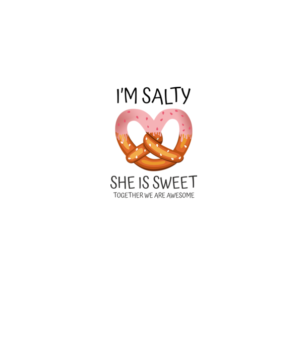 'I''m Salty She is sweet' model gri pe tricou