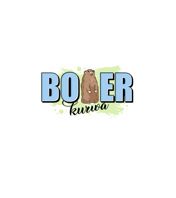 Bober Kurwa model alb pe tricou
