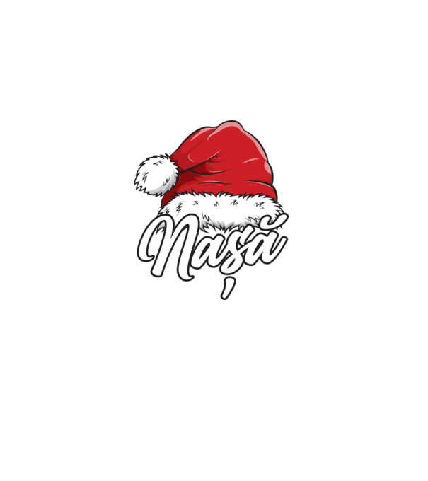 nașă Santa Hat model negru pe tricou