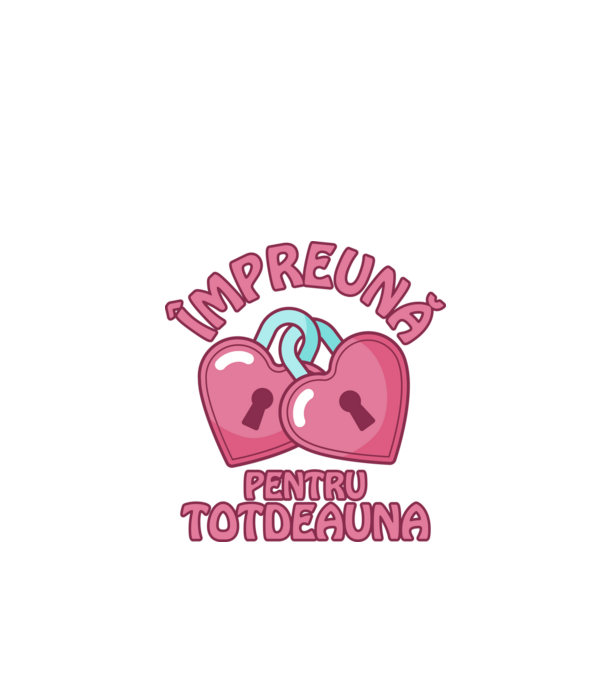 mpreună pentru totdeauna model alb pe tricou