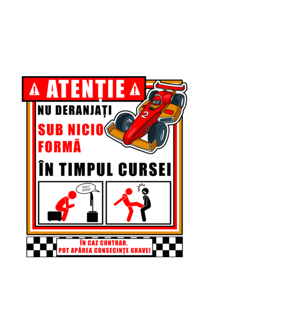atenție model alb pe tricou